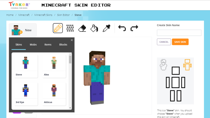 minecraft skin editor for android